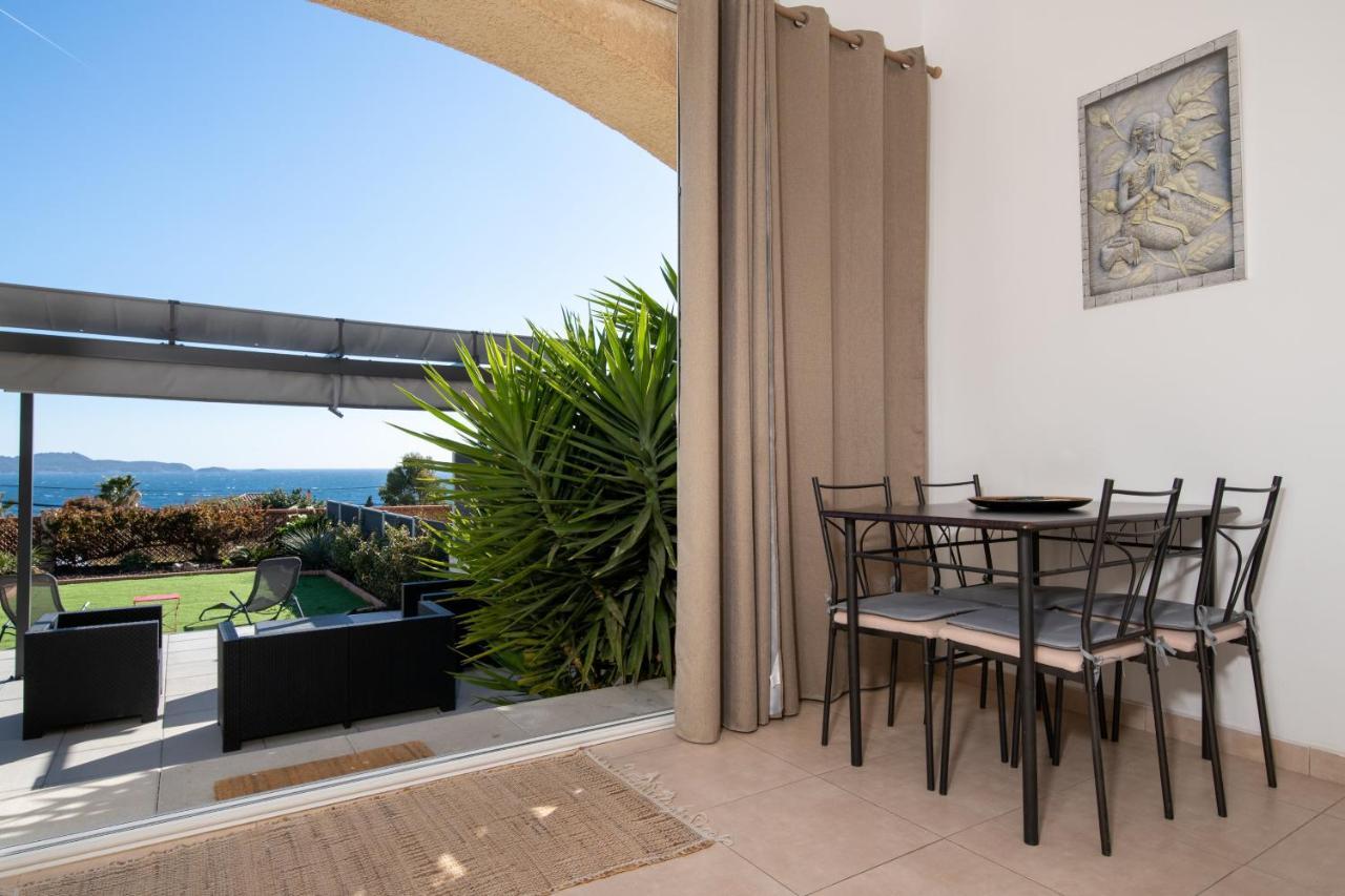 Face A La Mer Superbe Villa Terrasse Barbecue Le Pradet Carqueiranne Exterior foto